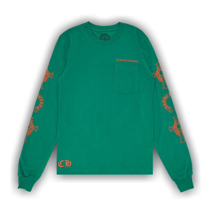 Buy Chrome Hearts Horseshoe Cross Logo Long-Sleve 'Green