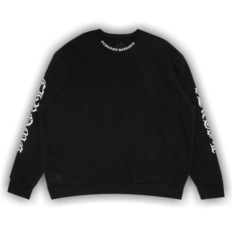 【楽天スーパーセール】 Buy Chrome 'Black Sweatshirt Crewneck Logo Neck Hearts トップス