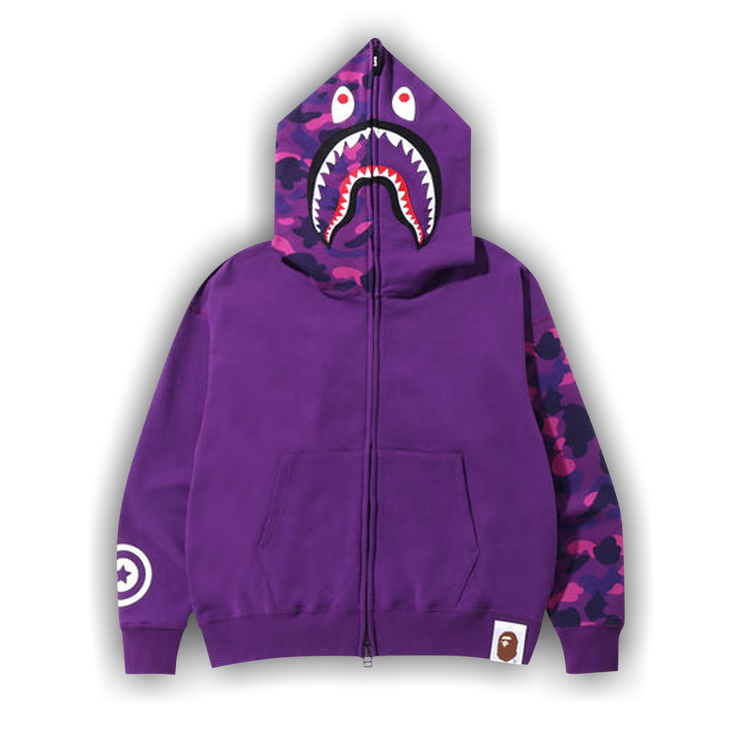 Purple bape hoodie shark clearance
