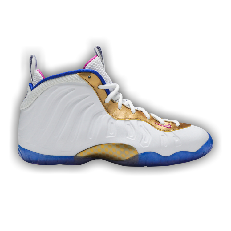 White blue pink and gold foams top