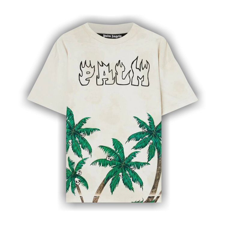 Buy Palm Angels Palms And Skull Vintage Tee 'White