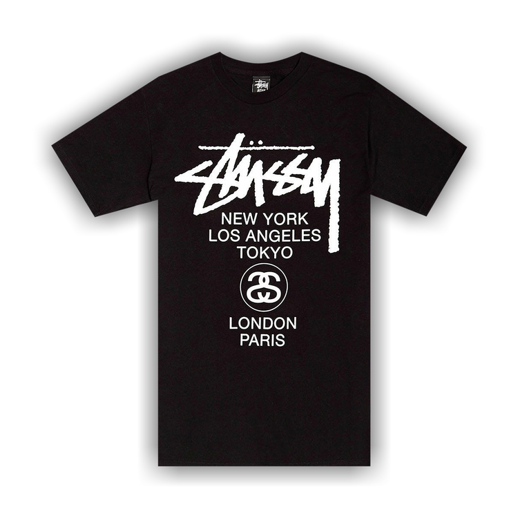 Buy Stussy World Tour Tee 'Black' - 3903514 BLAC | GOAT
