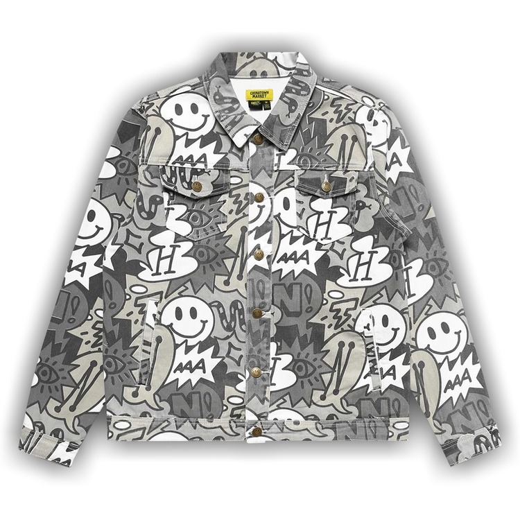 Buy Chinatown Market Smiley Speech Bubble Denim Jacket