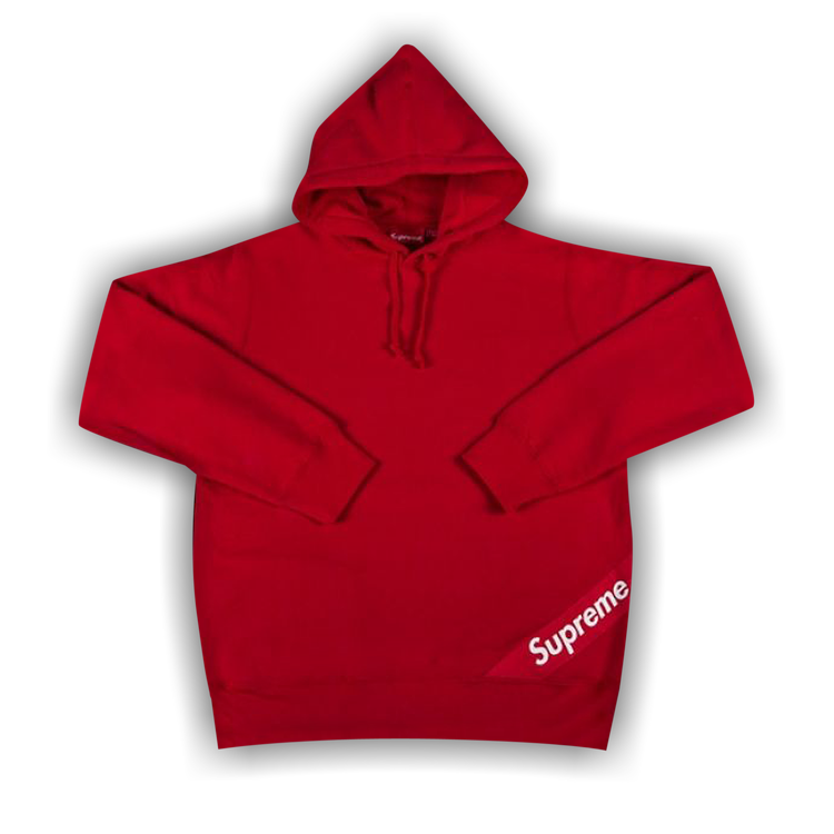 Buy Supreme Corner Label Hooded Sweatshirt 'Red' - SS18SW12 RED | GOAT