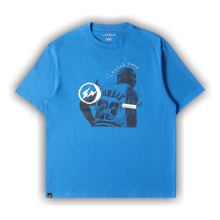 Nike Travis Scott x Jordan x Fragment T-shirt Color Blue dj0619 413 Size  XXL-TAL