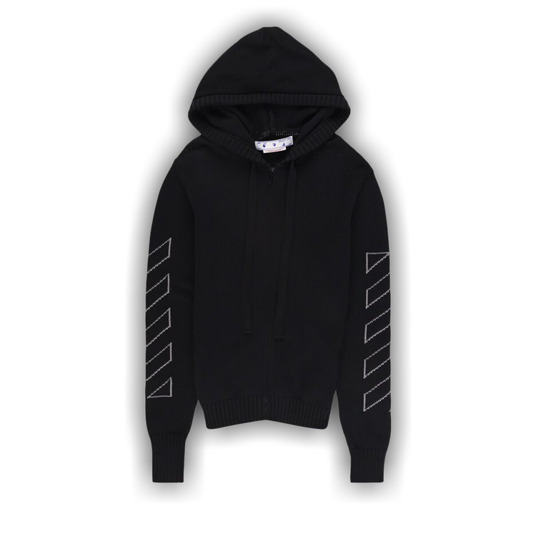 Buy Off-White Diag Outline Zip Hood 'Black' - OMHA145C99KNI0011006 | GOAT