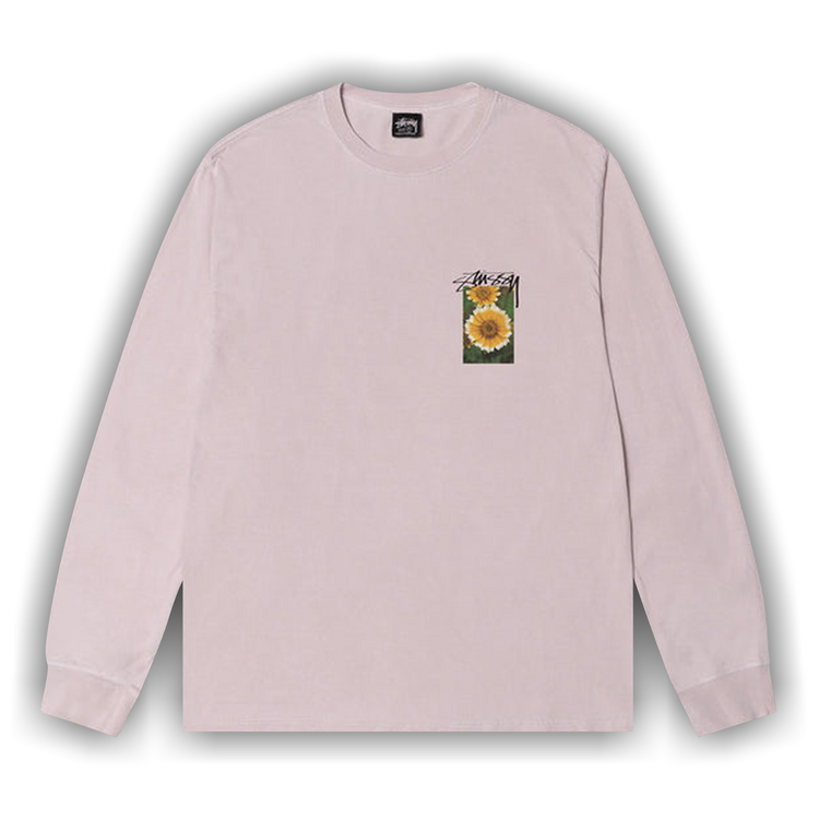 Buy Stussy Flower Grid Pigment Dyed Long-Sleeve Tee 'Blue