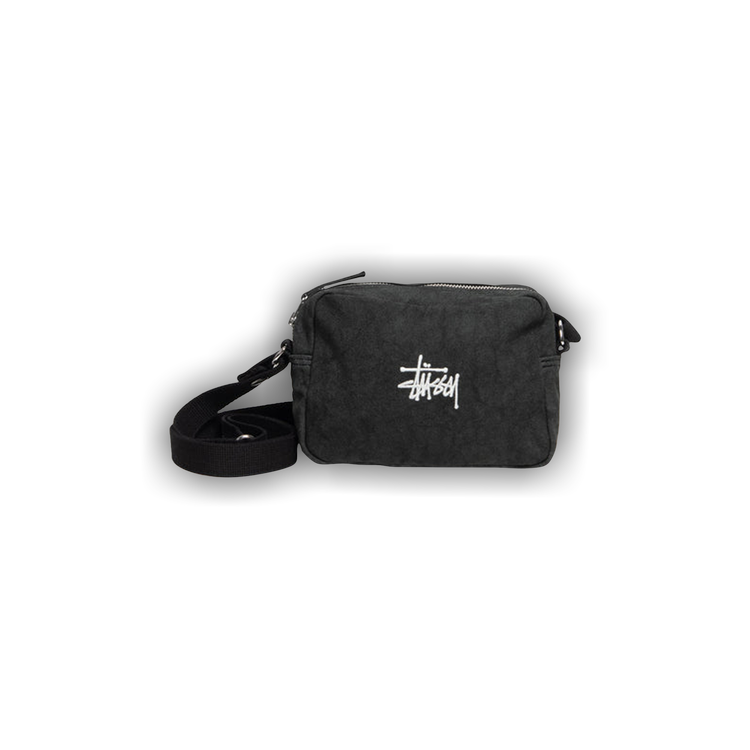 Stussy Canvas Side Pouch 'Washed Black' | GOAT