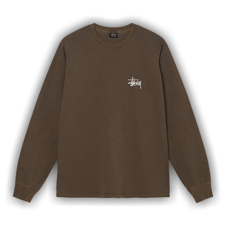 関税込★Stussy★Basic Stussy Pigment Dyed LS T-Shirt Coffee Buy Stussy Basic Pigment Dyed Long-Sleeve Tee 'Coffee