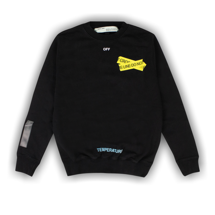 Buy Off White Fire Tape Sweatshirt Black OMBA003S180030241060 GOAT
