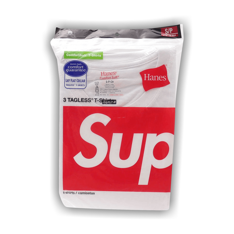Buy Supreme x Hanes Tagless Tees (3 Pack) 'White' - 99HAA23