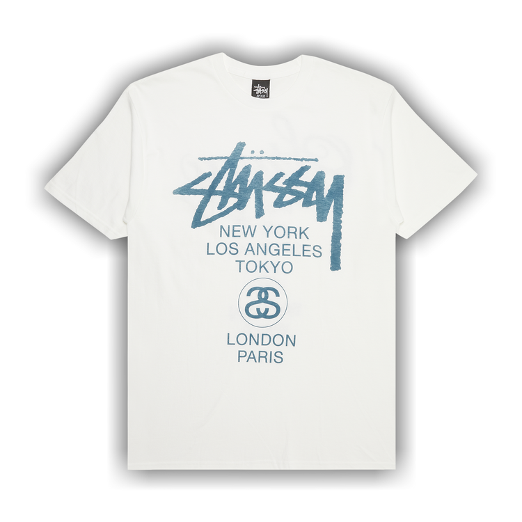 Buy Stussy World Tour Tee 'White/Teal' - 0535 100000103WTT