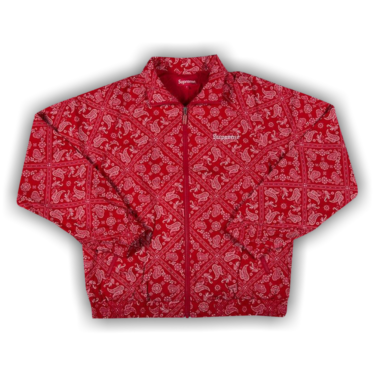 Buy Supreme Bandana Track Jacket Red SS18J64 RED GOAT