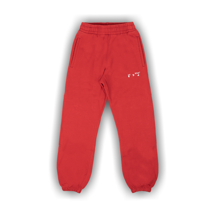 Off white red joggers deals