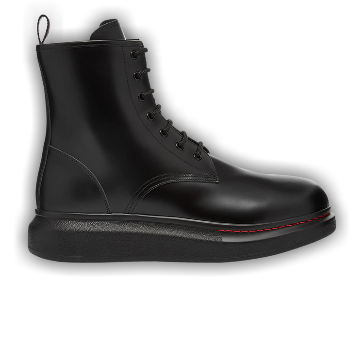 Buy Alexander McQueen Leather Wedge Lace-Up Boot 'Black' 586191