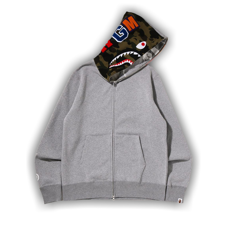 Buy BAPE Crazy Face Full Zip Hoodie Grey 1I80 115 010 GREY GOAT CA