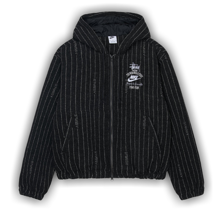 Buy Stussy x Nike Stripe Wool Jacket 'Black' - DR4023010 BLAC 