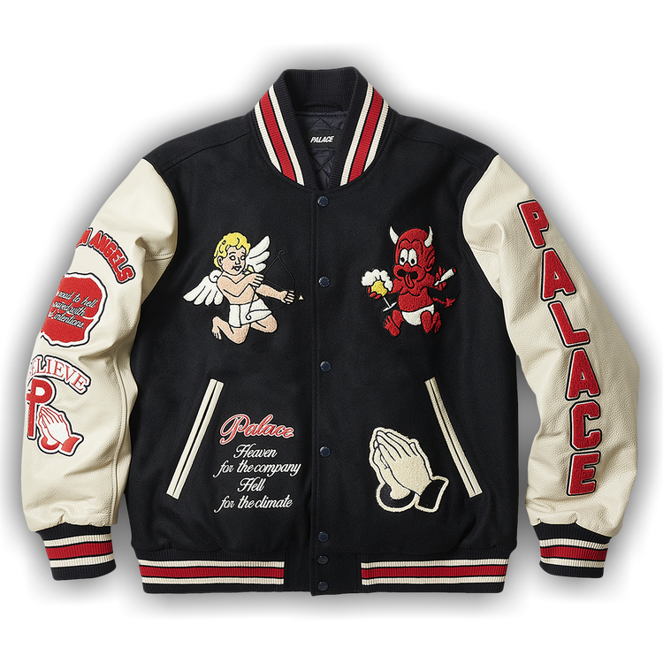 商品画像：Palace Saints Varsity Jacket Navy - Spring 2024 - Palace 1
