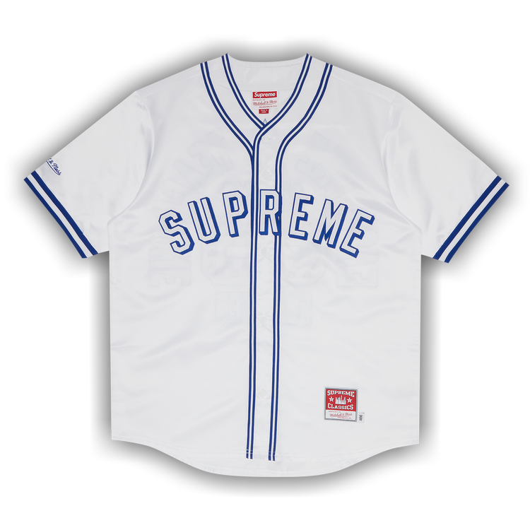 Buy Supreme x Mitchell & Ness Satin Baseball Jersey 'White