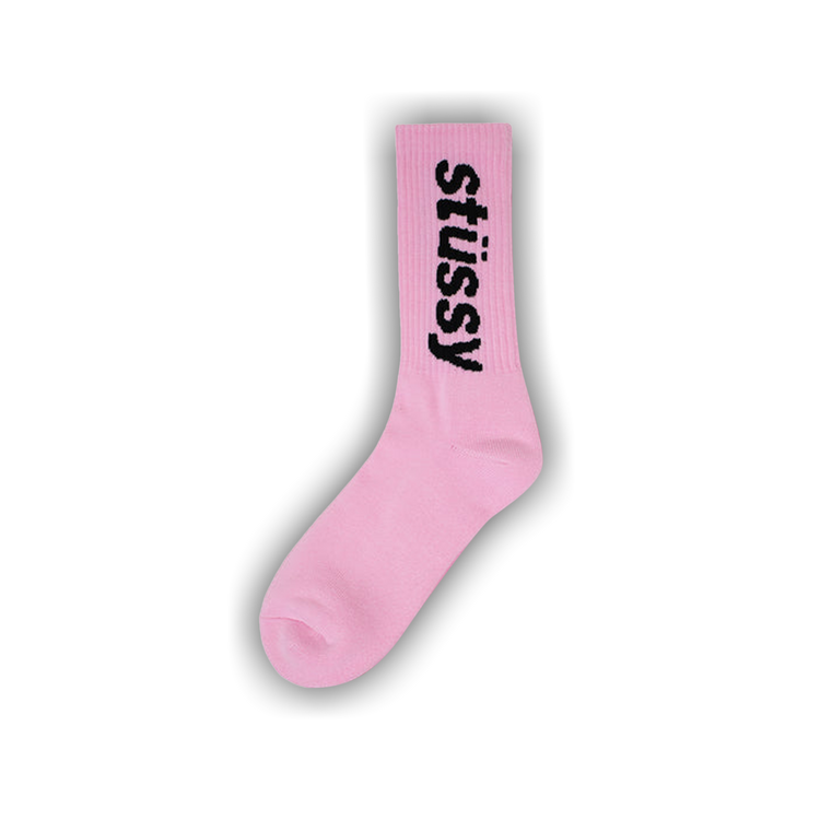 Buy Stussy Helvetica Crew Socks 'Pink/Black' - 138845 PINK