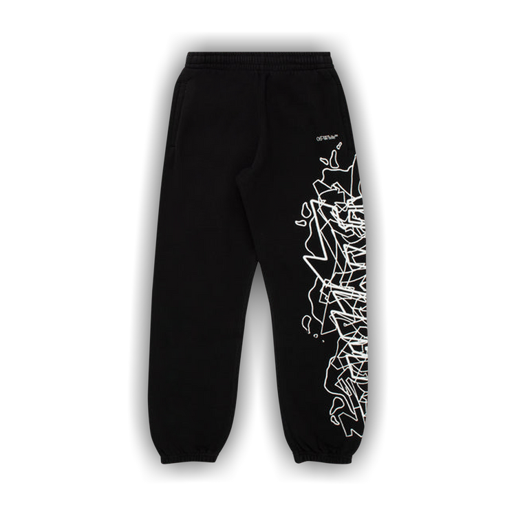 パンツ OFF-WHITE GRAFF PUPP SLIM SWEATPANTS Off-White - Graff Pupp Embroidered Printed Cotton-Jersey