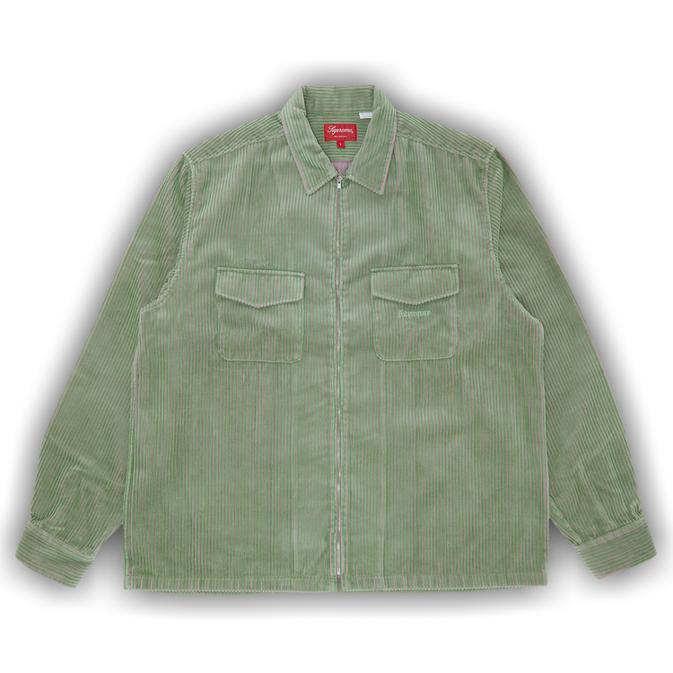 Buy Supreme 2-Tone Corduroy Zip Up Shirt 'Green' - SS23S9 GREEN | GOAT