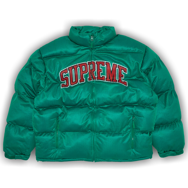 Supreme Mesh Jersey Puffer Jacket 'Green'