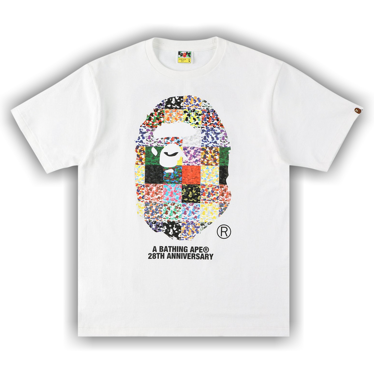 Buy BAPE 28th Anniversary Ape Head T-Shirt 'White' - 1H20
