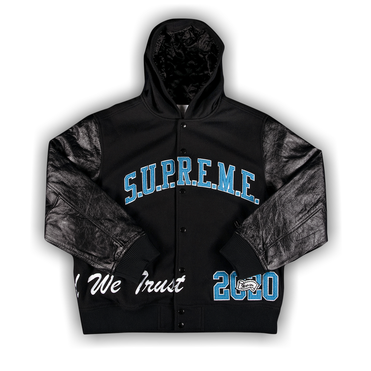 Buy Supreme King Hooded Varsity Jacket 'Black' - FW20J78 BLACK | GOAT