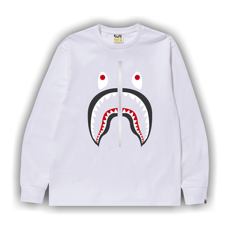 Buy BAPE Shark Long-Sleeve Tee 'White' - 1J30 111 016 WHITE | GOAT