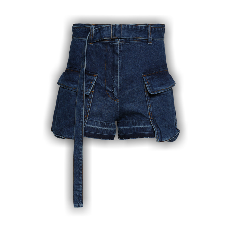 ショートパンツ SACAI Denim shorts Blue Punching denim shorts in blue - Sacai | Mytheresa