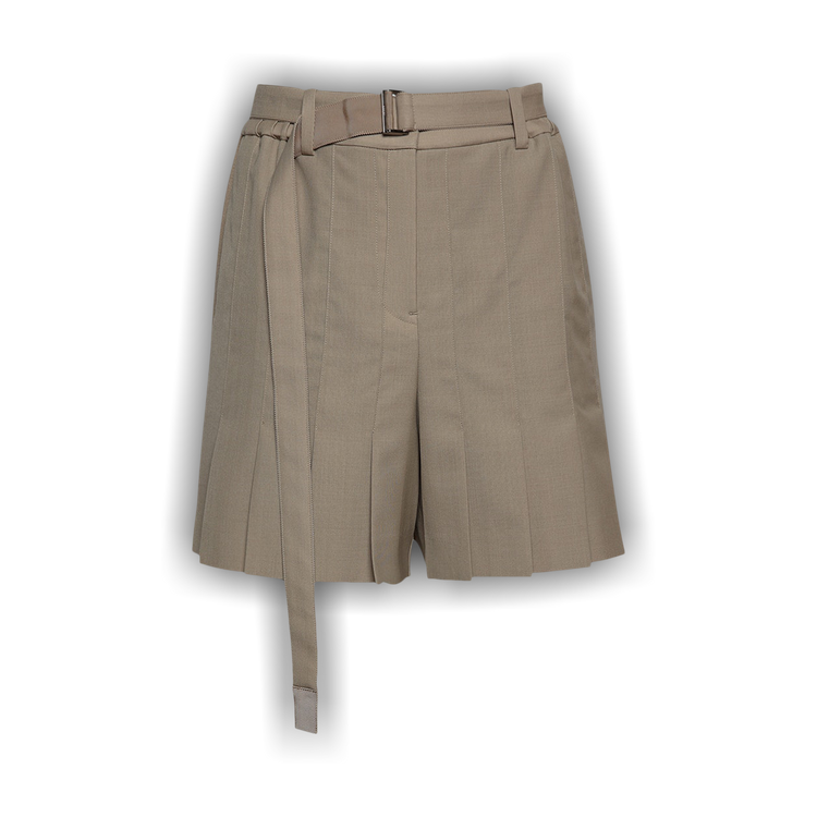 ショートパンツ SACAI 'Windowpane' skort Beige ショートパンツ SACAI 'Windowpane' skort Beige 切りっぱなしの