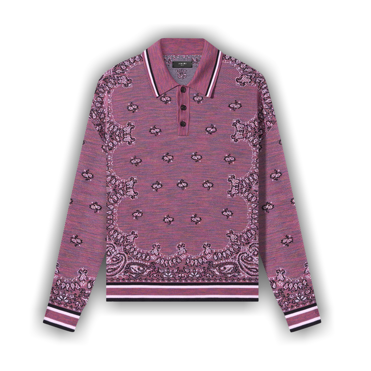 Buy Amiri Space Dye Bandana Long-Sleeve Polo 'Purple