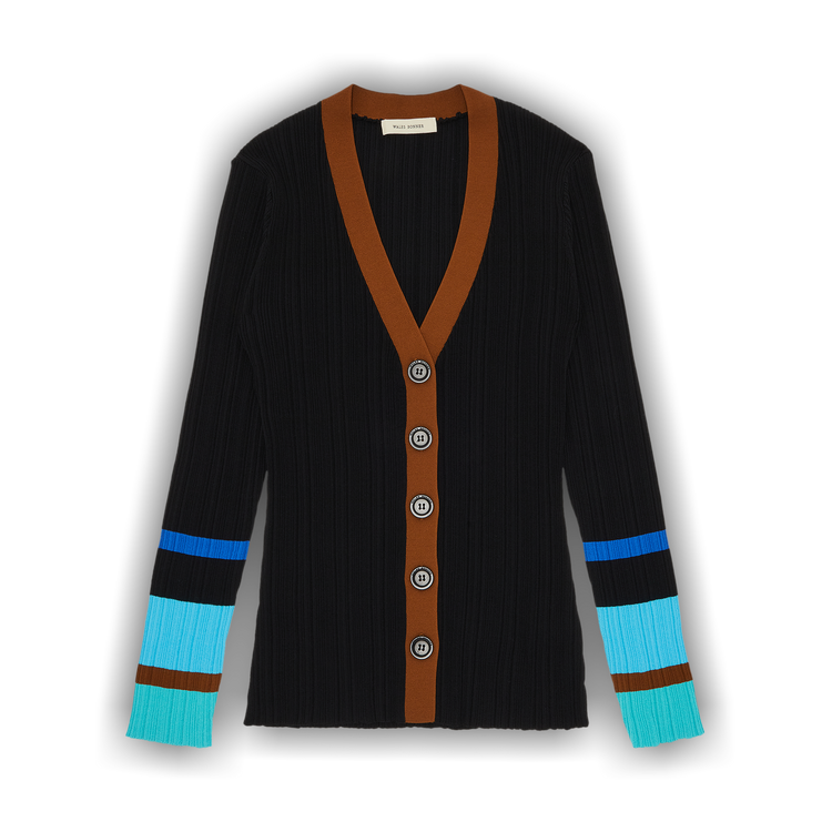Buy Wales Bonner Knit Cardigan 'Black Multicolor' - WS23KN48