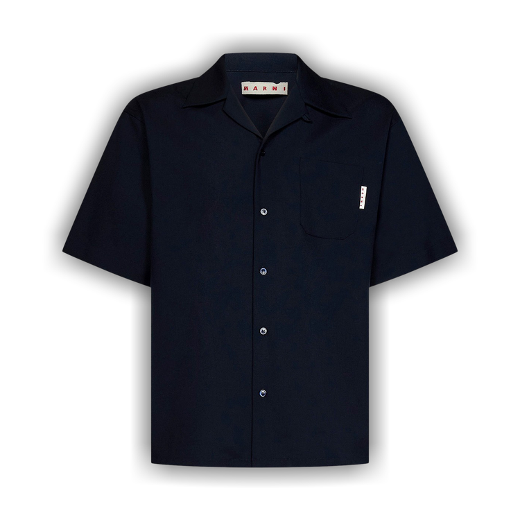 Buy Marni Tropical Wool Bowling Shirt 'Blublack' - CUMU0213A0