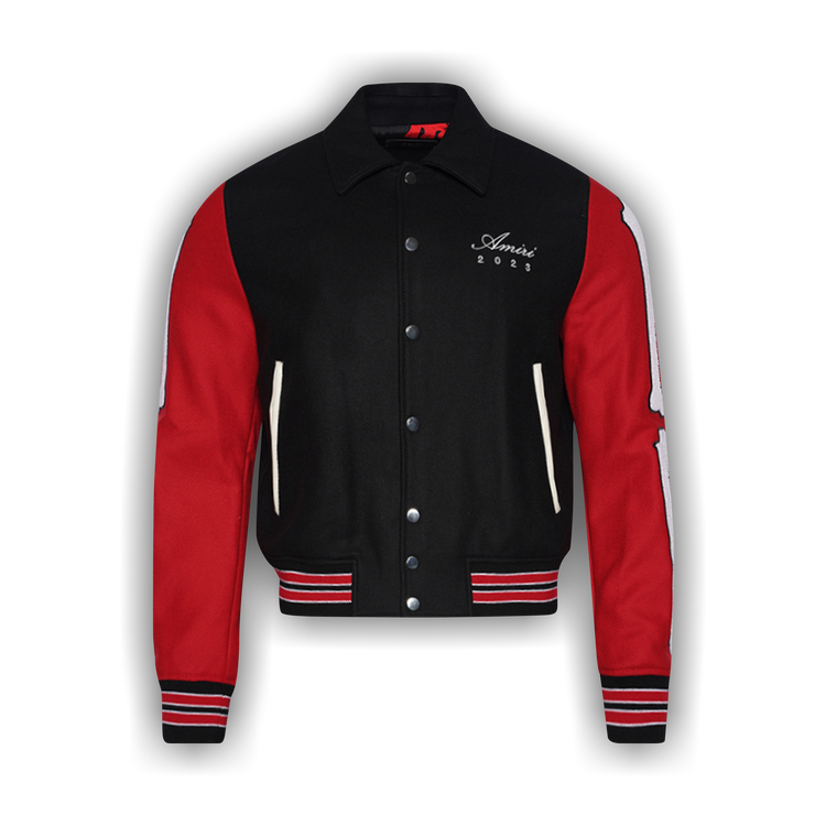 ジャケット Amiri Jackets AMIRI Men's Bones Varsity Jacket in Black Amiri