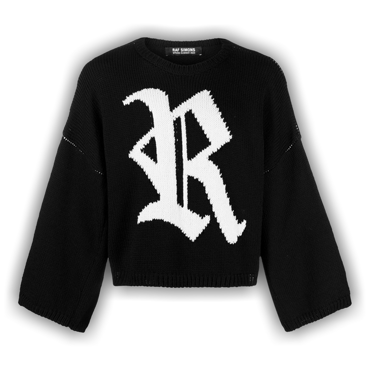 Buy Raf Simons Bulky Knit Sweater With R Jacquard 'Black' - 231