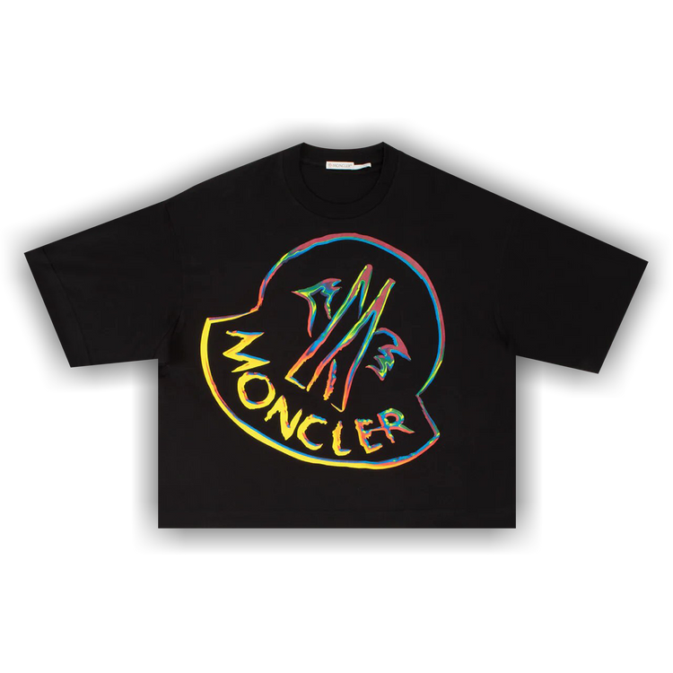 Buy Moncler Rainbow Logo Tee 'Black' - 8C000 26 899SP 999 | GOAT