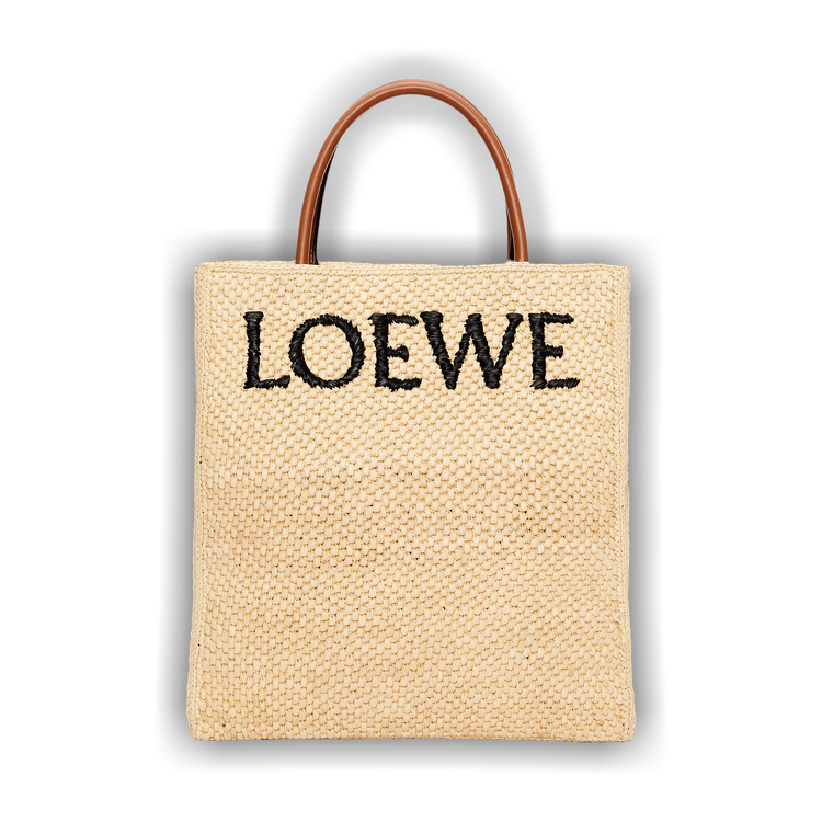 LOEWE Standard A4 Tote Bag In Raffia Natural/Black