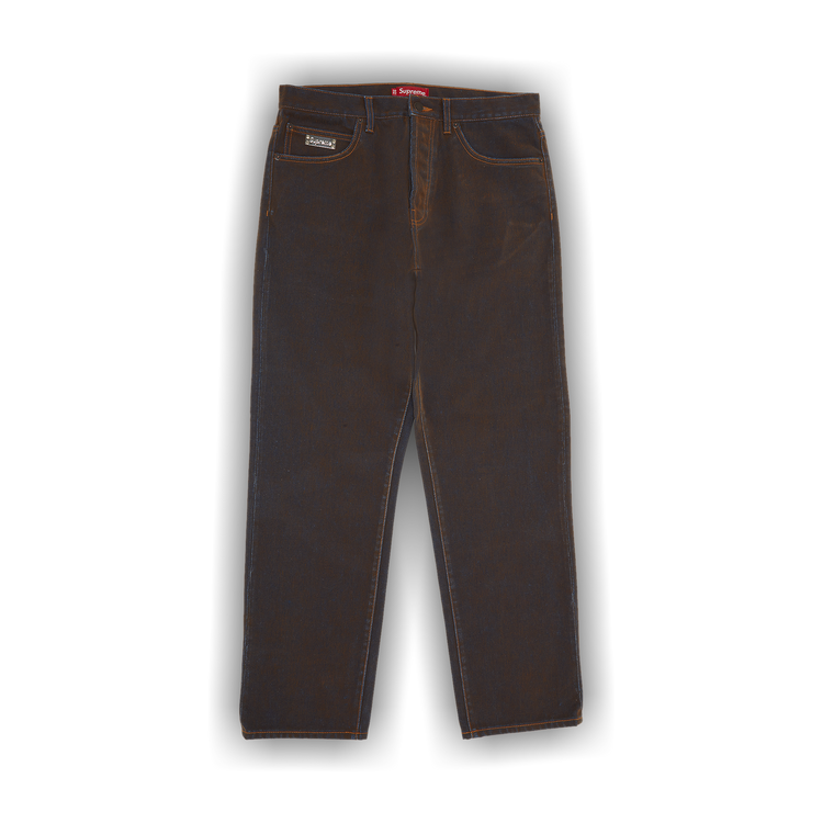 商品画像：Buy Supreme Flocked Loose Fit Jean 'Mustard' - FW24P70 2