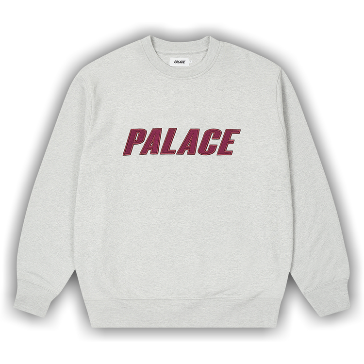 Buy Palace Iridescent Appliqué Crew 'Grey Marl' - P24CS037 | GOAT SA