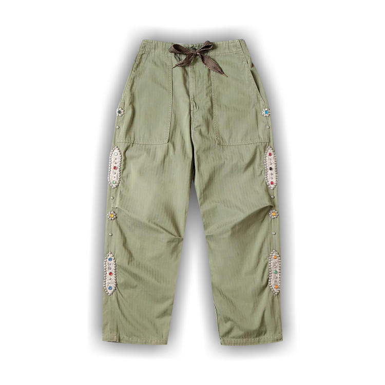 argue＊MOV BAKER PANTS RIKYU BEIGE 1 Report Collection Pants 36x29 Beige Poly Stretch Flat Front