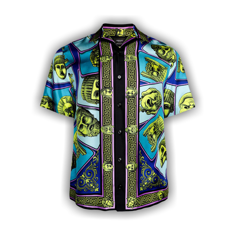 Buy Versace Silk Shirt 'Acid Green/Teal' - 1003926 1A06818 Buy Versace Silk Shirt 'Acid Green/Teal' - 1003926 1A06818
