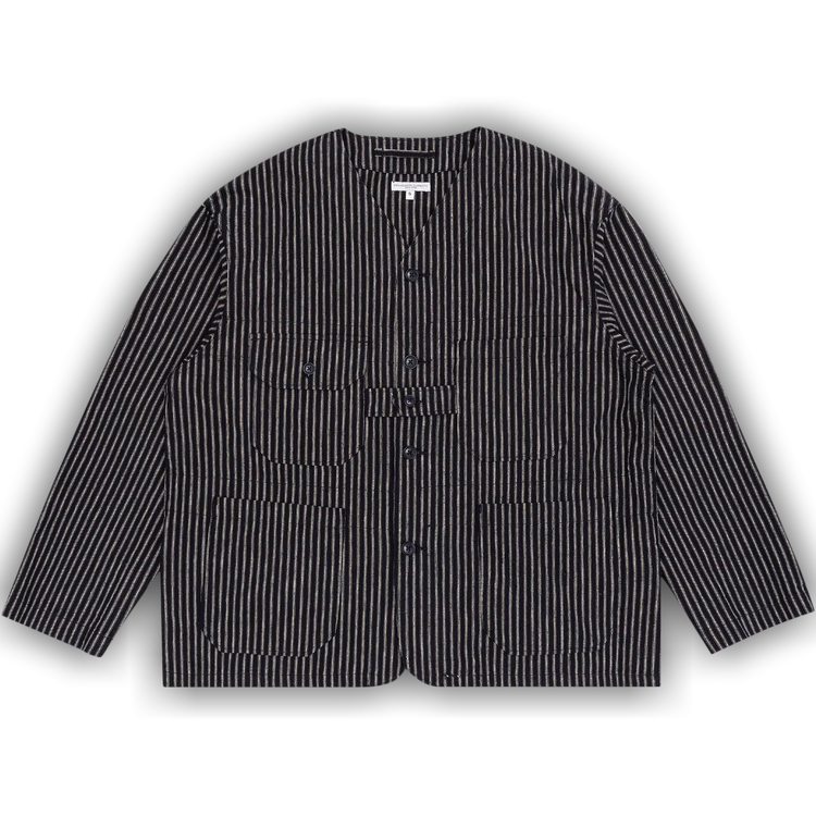 Buy Engineered Garments LC Stripe Cardigan Jacket 'Navy/Grey 