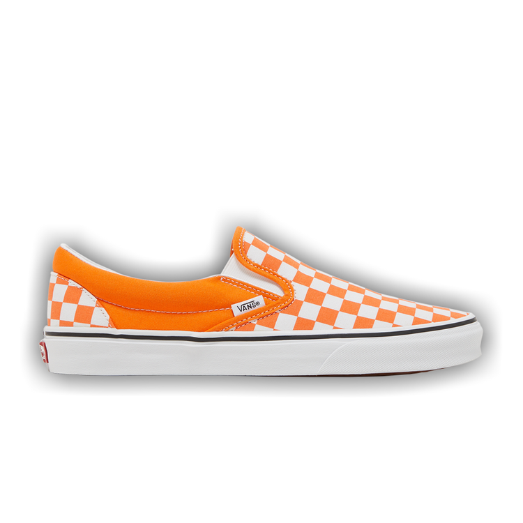 Vans slip on orange checkerboard sales