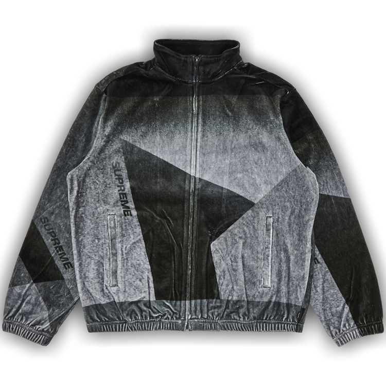 Supreme Geo Velour Track Jacket Black 黒-