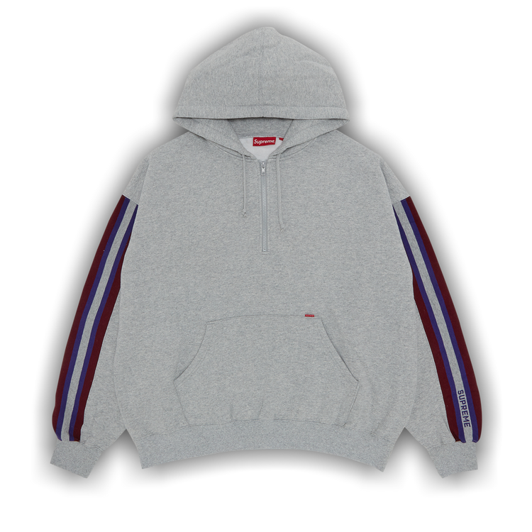 Buy Supreme Half Zip Hooded Sweatshirt 'Heather Grey