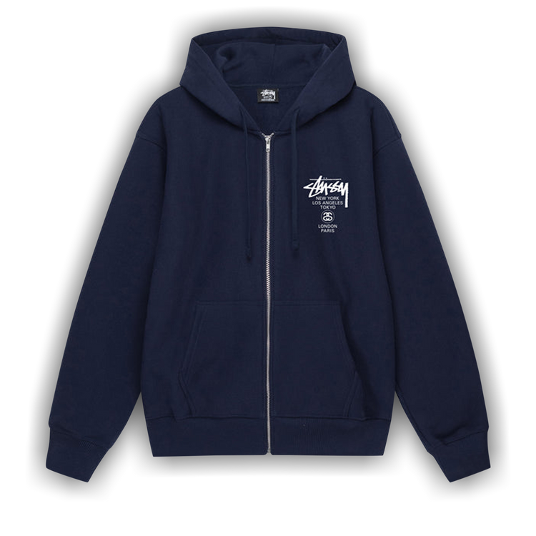 ★韓国の人気★【STUSSY】★WORLD TOUR ZIP HOODI.E★YELLOW★ org.jpg