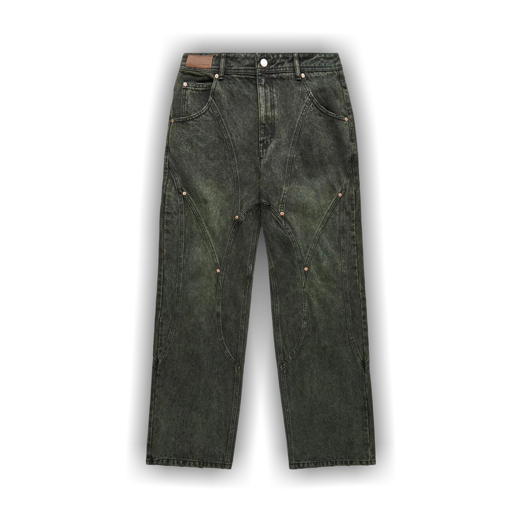 Brick Curve Panel Wide Jeans in Black – SVRN