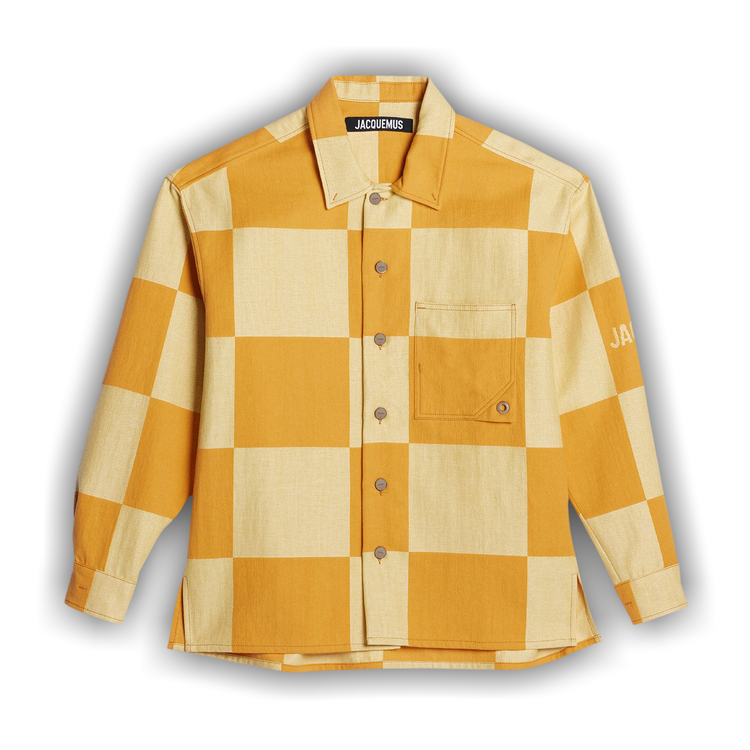 Buy Jacquemus Long-Sleeve Check Shirt 'Yellow' - 235SH033 1345 2AD